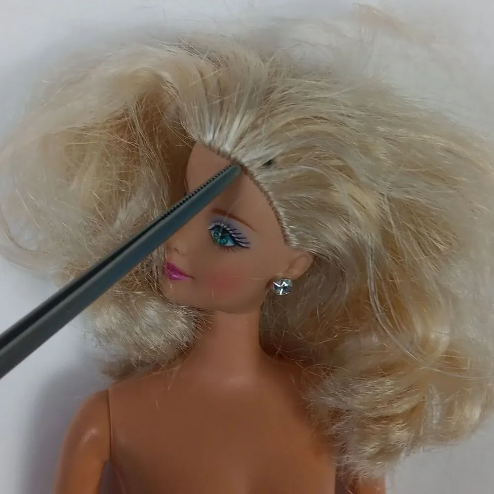 Barbie Twist and Turn Blonde Blue Eyes Earrings Formal Gown Vintage Non Bending